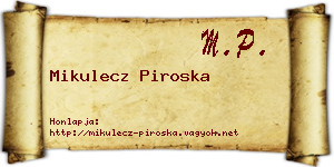Mikulecz Piroska névjegykártya