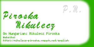 piroska mikulecz business card